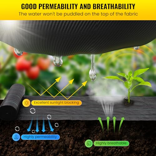 forimo Driveway Fabric, 6x300 ft Commercial Weed Barrier, Heavy Duty 3.5oz French Drain Fabric for Erosion Control, Landscape Projects - size: 6x300 ft