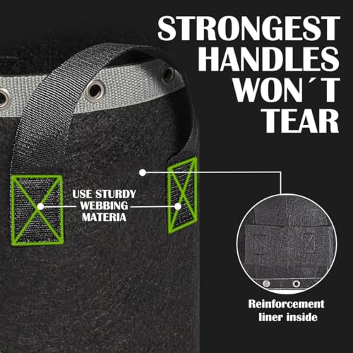 3 Gallon Grow Bags 6 Pack,Premium 3 Gallon Fabric pots for Healthy Plant Growth - Durable and Reusable Garden Bags to Grow Vegetables,Fruits,and Flowers - size: 3 Gal*6
