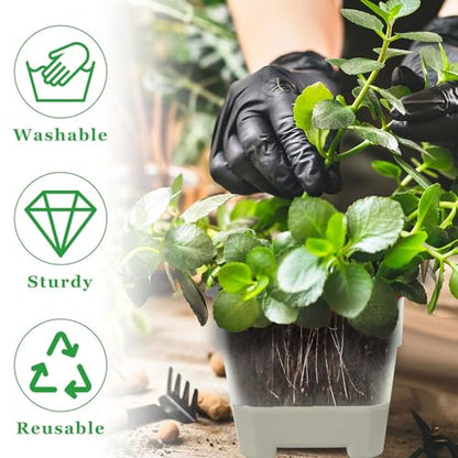 20Pcs Nursery Pot Planters Variety Pack, Reusable Clear Plastic and Silicone Square Pots with Drainage for Seedlings and Flower Plants (Gray) - color: Gray