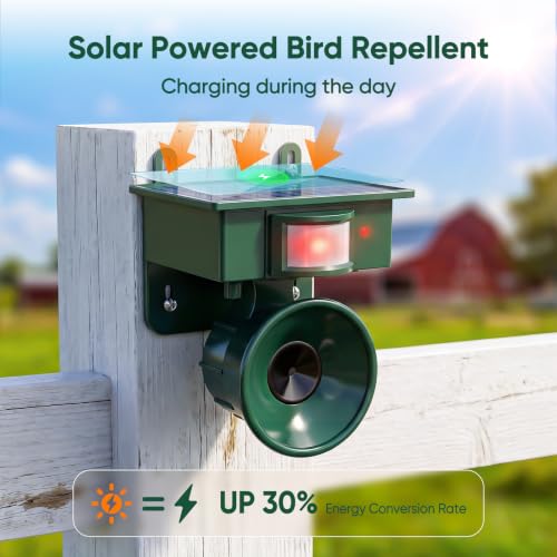 2026 Upgraded Solar Ultrasonic Bird Repellent Devices Outdoor (2-Pack)