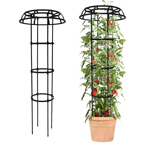 Quibbay 53 Inch Mushroom Top Garden Trellis for Climbing Plants, 1 Pack - style: 4 Floors-10*53IN