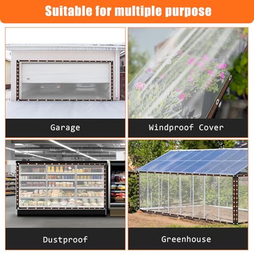 10x20FT Heavy Duty Clear Waterproof Tarp,Outdoor Garden Rainproof Covering - size: 10 x 20 FT