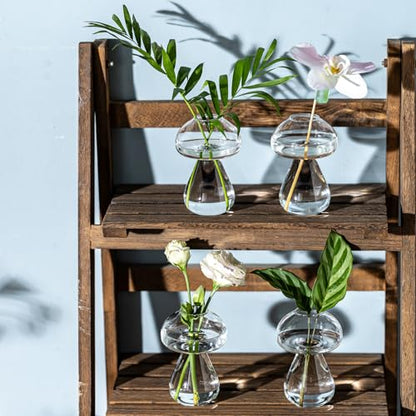 Mushroom Glass Planter, Plant Propagation Station, Cute Mushroom Vase, Clear Glass Terrarium Jar Propagation Vase for Indoor Plants Home Decor, Gifts for Plant Lovers (2)