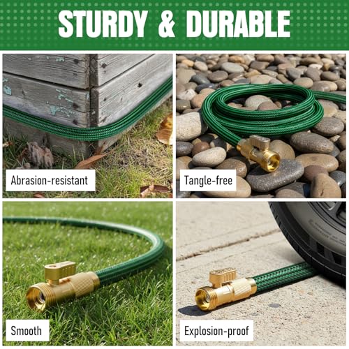 Garden Hose 25 ft, Non-Expanding Lightweight Kink-Free Flexible Water Hose - color: Green, size: 25ft
