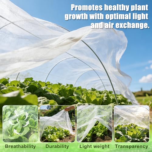 FEED GARDEN Garden Netting 8x10FT Ultra-Fine Mesh PE Cover for Vegetables Fruits Garden Row Cover Raised Bed Durable Protection from Birds Animals - color: White, size: 8 x 10 Feet