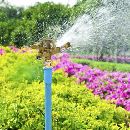 Impact Sprinkler Head, 1/2 Inch Impulse Sprinkler Heavy Duty Water Sprinkler Head Lawn Watering Sprinkler Sprayer Zinc Alloy Adjustable 360° Large Area Coverage Pattern for Patio Garden 10~18 Distance