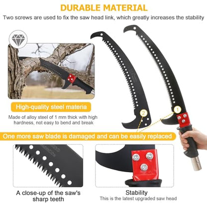 30 Feet Tree Pole Pruner Manual Branches Trimmer Tree Branch Garden Tools Loppers Hand Pole Saws Extendable Height - size: 30FT