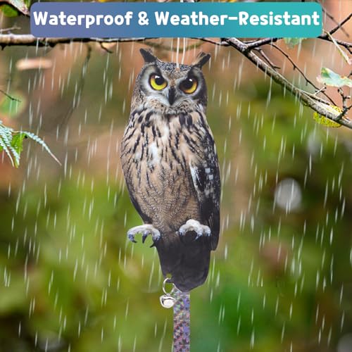5PCS Flat Hanging Fake Owl to Scare Pigeon Away from Patio - color: Grey Owl 5pcs