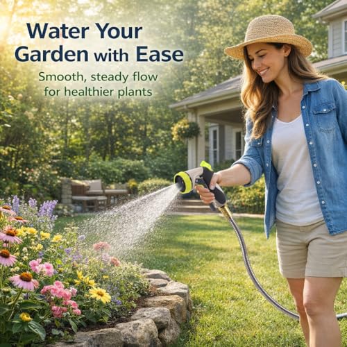 Short Metal Garden Hose 15 ft – 304 Stainless Steel Water Hose with 3/4’’ Brass Fitting, Garden Hoses Flexible, Lightweight, No Kink, Heavy Duty for Outdoor (15 ft) - size: 15 feet