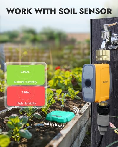 RAINPOINT WiFi Water Timer, Smart Hose Timer for Garden Hose, WiFi Irrigation Controller, Smart Sprinkler System Valve, APP & Voice Control, Weather-Based Automatic Rain Delay, Brass Inlet & Outlet - style: Timer with WiFi Hub