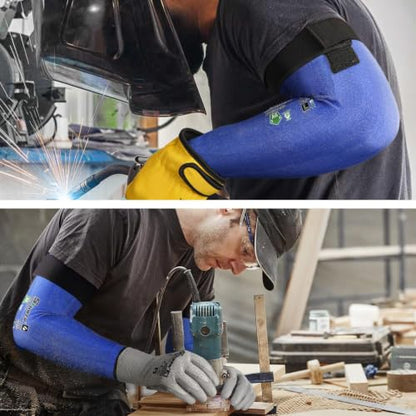 Schwer 18in AIR-SKIN A6 Cut Resistant Arm Sleeves for Gardening, S902 - color: Blue, size: 18 In-1 Pair