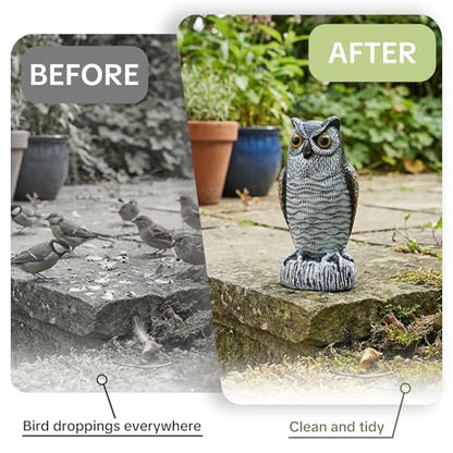 OFFO 2 Pack Realistic Owl Statue, Hand-Painted Garden Owl Decor, 8 Inch - size: 8 in