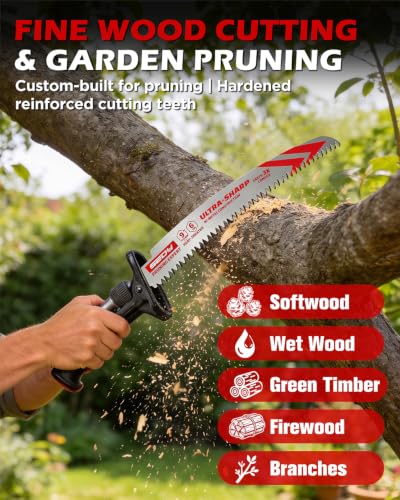 9 Inch Japanese Teeth Reciprocating Saw Blades, Arc Edge Wood Pruning Saw Blades 6TPI for Tree Trimming, Branch Cutting, Green Timber and Wet Wood, 3 Pack - color: 3-Pc 9" Precision Pruning