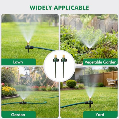RESTMO 6 Pack Heavy-Duty Full-Metal Lawn Sprinklers for Yard - color: Green, size: 6 Pack