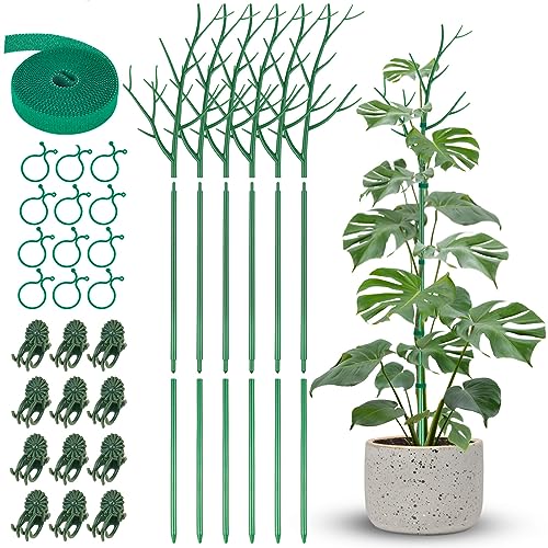 NiHome 39.5" Comprehensive Plant Support Stake Set of 6 - Durable - color: Green 39.7"-6 Pack