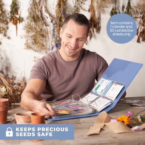 Wildgoose Seed Binder - Garden Seed Packet Organizer, Storage Book, Blue - color: BLUE