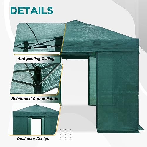 EAGLE PEAK 10x10 Walk in Shade Cloth Cover Greenhouse Instant Pop up Portable Gardening Green House with Mesh Cover, Roll up Doors, Green