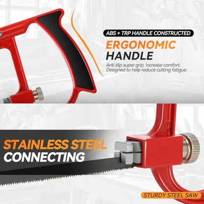 Auto Dynasty 3pcs Handsaw Set, Bow Saw Back Saw Hand Cuts for Sawing, Trimming, Gardening, Cutting Wood, Drywall, Plastic Pipes, Sharp Blade - style: 3pcs Hand Saw