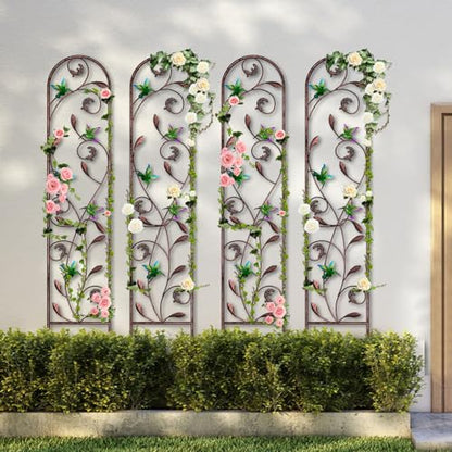 aboxoo 4-Pack Hummingbird Metal Garden Trellis for Climbing Plants - color: Hummingbird, size: 4pcs