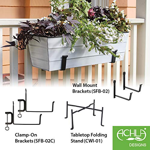 Achla Designs Galvanized Window Flower Box Planter-Cape Cod White-Small (22" L x 6" W x 5" H) - color: White, size: Small