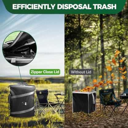 RVGUARD Pop-Up Trash Bin, Black Trash Can - color: BLACK