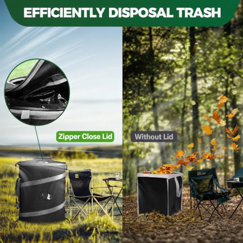 RVGUARD Pop-Up Trash Bin, Black Trash Can, 2 Pack - color: BLACK 2 PACK