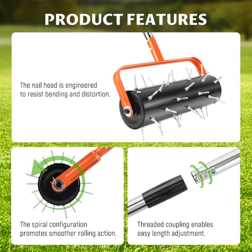 Rolling Lawn Aerator, Manual Lawn Aerator Roller Tool