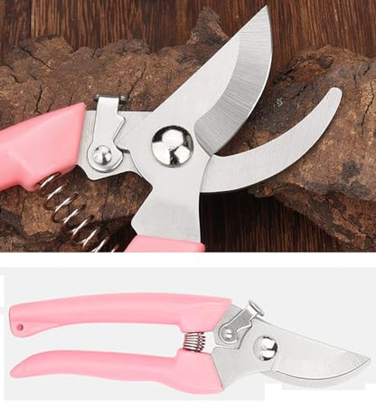 Garden Flower Shears Pruning Shears 6.9 inches Scissors Heavy Duty Plant Scissors for Cutting Flowers, Trimming Plants, Bonsai, Fruits Picking (Pink Handle 5pcs) - style: Pink Handle 5pcs