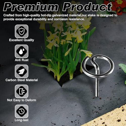 FEED GARDEN 120 Pack Landscape Staples 8 Gauge 6 Inch Galvanized Garden Stakes SOD Pins Yard Lawn Spikes for Plant Cover, Tent, Weed Barrier Fabric, Turf, Inflatable and Outdoor Decoration