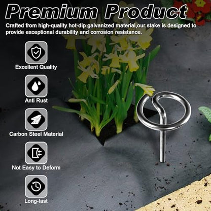 FEED GARDEN 120 Pack Landscape Staples 8 Gauge 6 Inch Galvanized Garden Stakes SOD Pins Yard Lawn Spikes for Plant Cover, Tent, Weed Barrier Fabric, Turf, Inflatable and Outdoor Decoration
