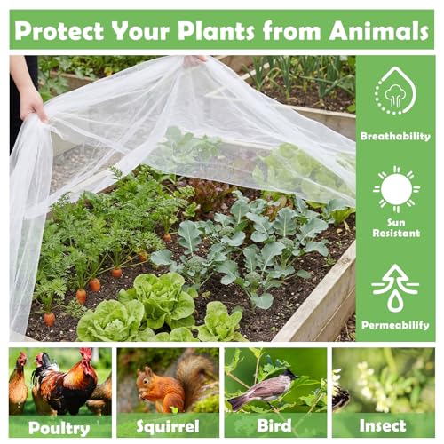 20 x 33 ft Garden Mesh Netting Insect Mosquito Net, White, 1 Pcs - size: 20 x 33 ft