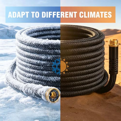 Garden Hose 25FT, Ultra Lightweight with 10-Function Nozzle - color: Black