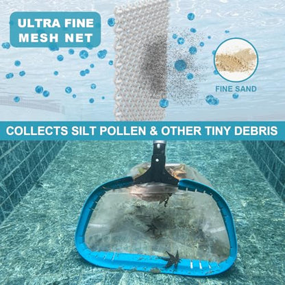 POOLWHALE 14" Pool Spa Net -Ultra Fine Mesh Pool Pollen Skimmer Rake Net - size: 14"