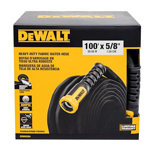 DEWALT 100 ft x 5/8 in Professional Grade Fabric Garden Hose - DXMH3304 - size: 100 Ft