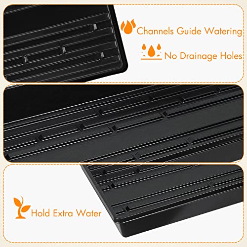 Gardzen 10 Pack Seed Trays Reusable Plant Grow Trays No Drain Holes - size: 21L x 11W x 2.4H