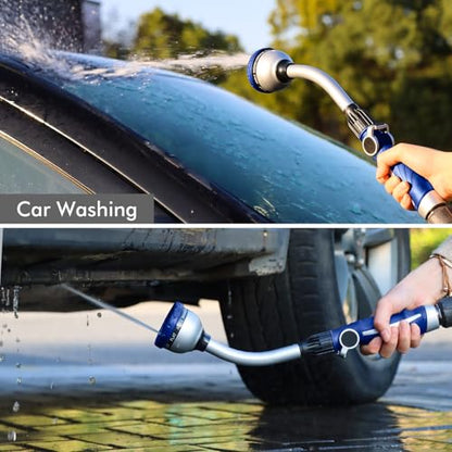 RESTMO Watering Wand Heavy Duty, 15-Inch Long Hose Nozzle Sprayer - color: Blue