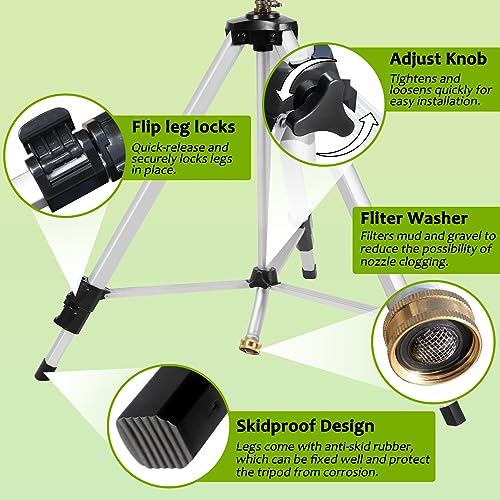 Heavy Duty Impact Sprinkler on Tripod Base,50 Inch Tripod Sprinkler - size: 50in