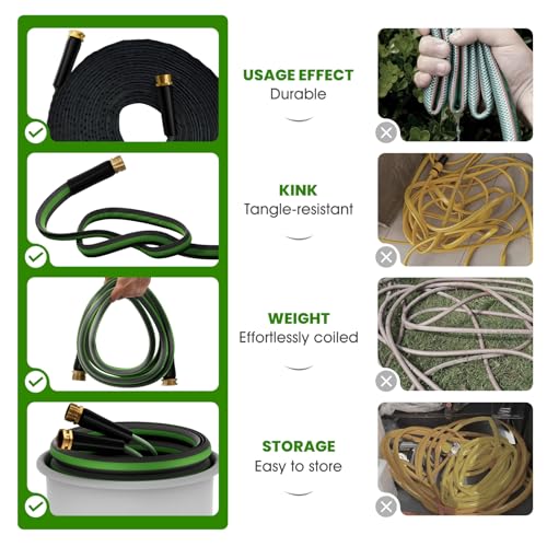 Garden Hose 25 FT, Non-Expanding Water Hose, Lightweight Flexible, Kink-Resistant & Burst-Resistant, High Pressure Garden Hose for Lawn, Garden, Car Wash & Outdoor Cleaning - size: 25FT