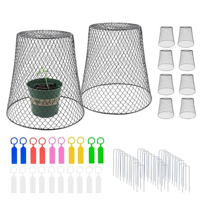 10 Pack 9.2 x 9.2 Inch Chicken Wire Cloche Plant Protectors from Animals - size: 10PCS-9.2"x9.2"