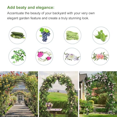 Metal Pergola Arbor, 4.6 ft W x7.9 ft High,Assemble Freely Light Weight - color: Green