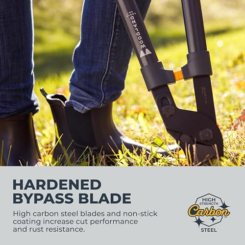Woodland Tools Heavy Duty Lopper – 28 Inch Lever-Action Branch Cutter with Bypass Blade and Non Slip Grip – Manual Tree Limb Cutter for Thick Branches and Tough Yard Work - style: Heavy Duty Lopper