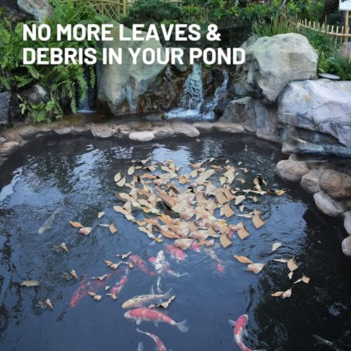 20x20FT Pond Netting for Koi Ponds,3/8" Mesh Leaf & Predator Protection Net - size: 20×20ft