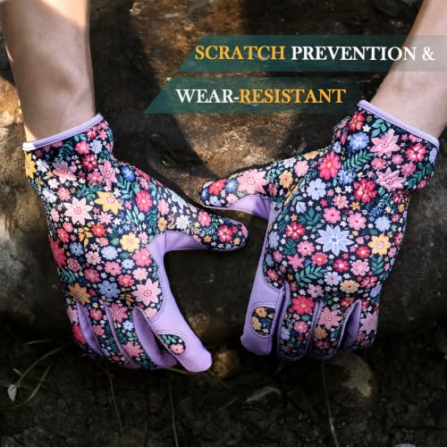 Gardening Gloves,Garden Gloves for Women Firm Grip Breathable Thorn Proof - color: Purple Gloves