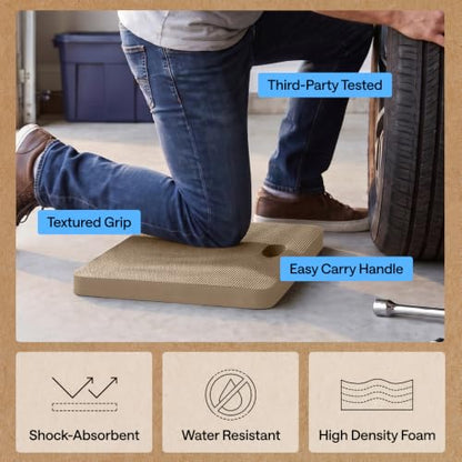 GORILLA GRIP® Extra Thick Foam Kneeling Pad for Gardening, 17.5x11 Beige - color: Beige