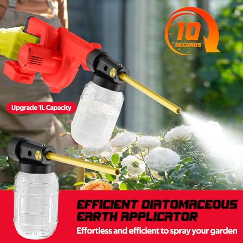 Rozlchar Electric Diatomaceous Earth Duster Compatible for Milwaukee 18V - color: Red