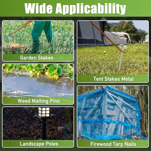 50 Pack G-Shaped Garden Stakes Heavy Duty Landscape Staple Weed Berrier Fabric Stake Ground Pins for Landscaping, Turf, Yard & Lawn(20cm/7.9Inch Height) - size: 4mm-20cm