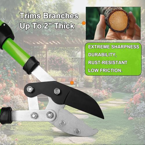 26"-36" Extendable Anvil Loppers, Compound Action Branch Cutter, 2 Inch Cut - style: 36" Extendable Anvil Loppers