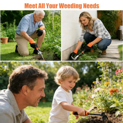 5 Pack Weed Puller Tool, Stainless Steel Manual Hand Weeding Tool Set