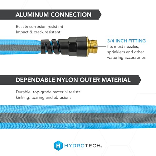 HydroTech FLATJACKET Lightweight Garden Hose 5/8 in x 25 ft, Blue - size: 25 Feet