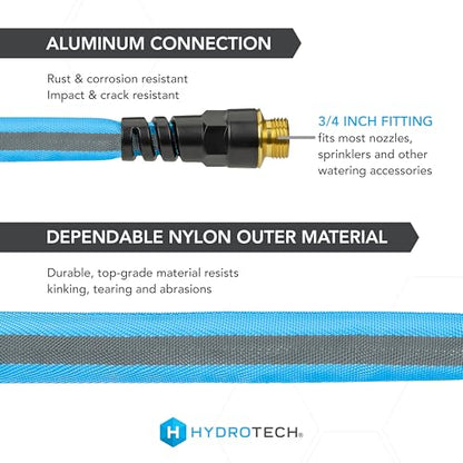 HydroTech FLATJACKET Lightweight Garden Hose 5/8 in x 25 ft, Blue - size: 25 Feet